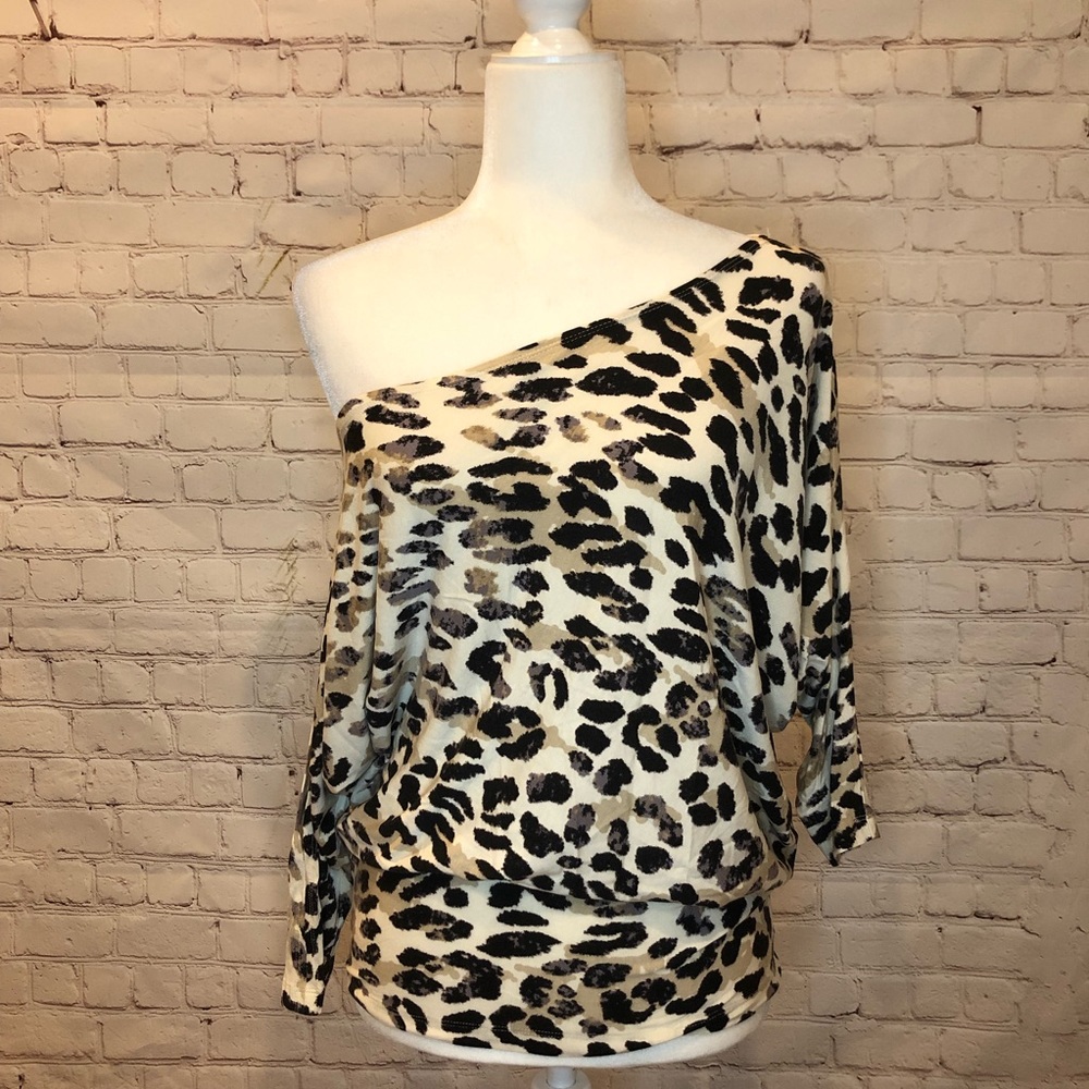 Tart Leopard Cheetah Cold Shoulder Top